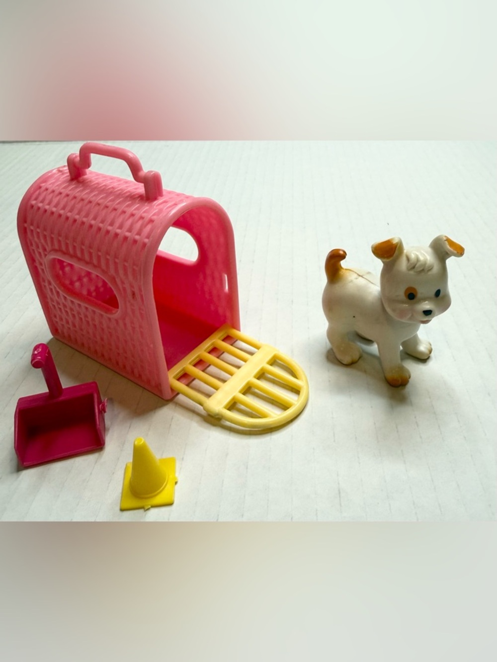 Little People Style Dog Carrier Set Puppy Kennel + Accessories Toy